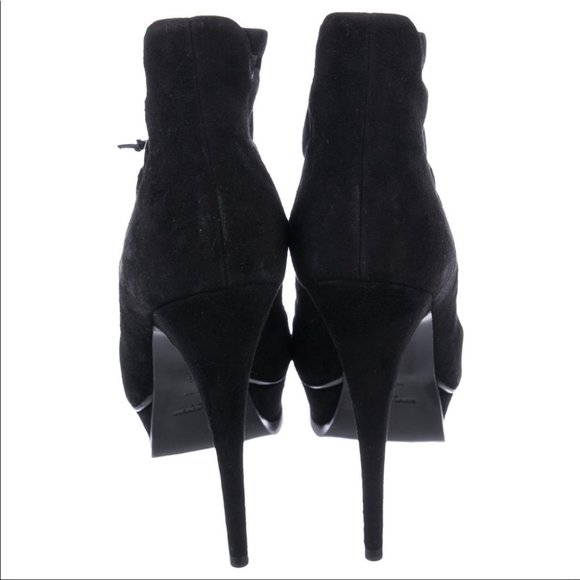 Saint Laurent Black Tribute Ghillie Suede Lace Up Sandals Heels Size 36 - Picture 14 of 16